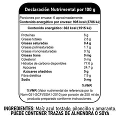 Pinole De Maíz Azul Tostado Con Amaranto 250 G
