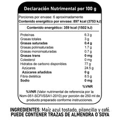 Pinole De Maíz Azul Tostado Con Café 250 G