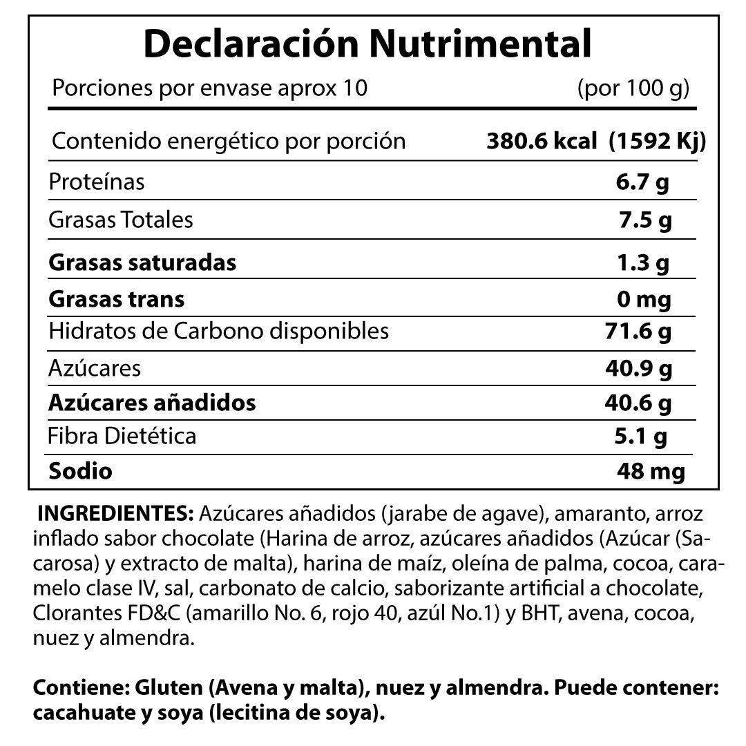 Caja de 10 Piezas Barra de Cereal con Chocolate C/10 pzas